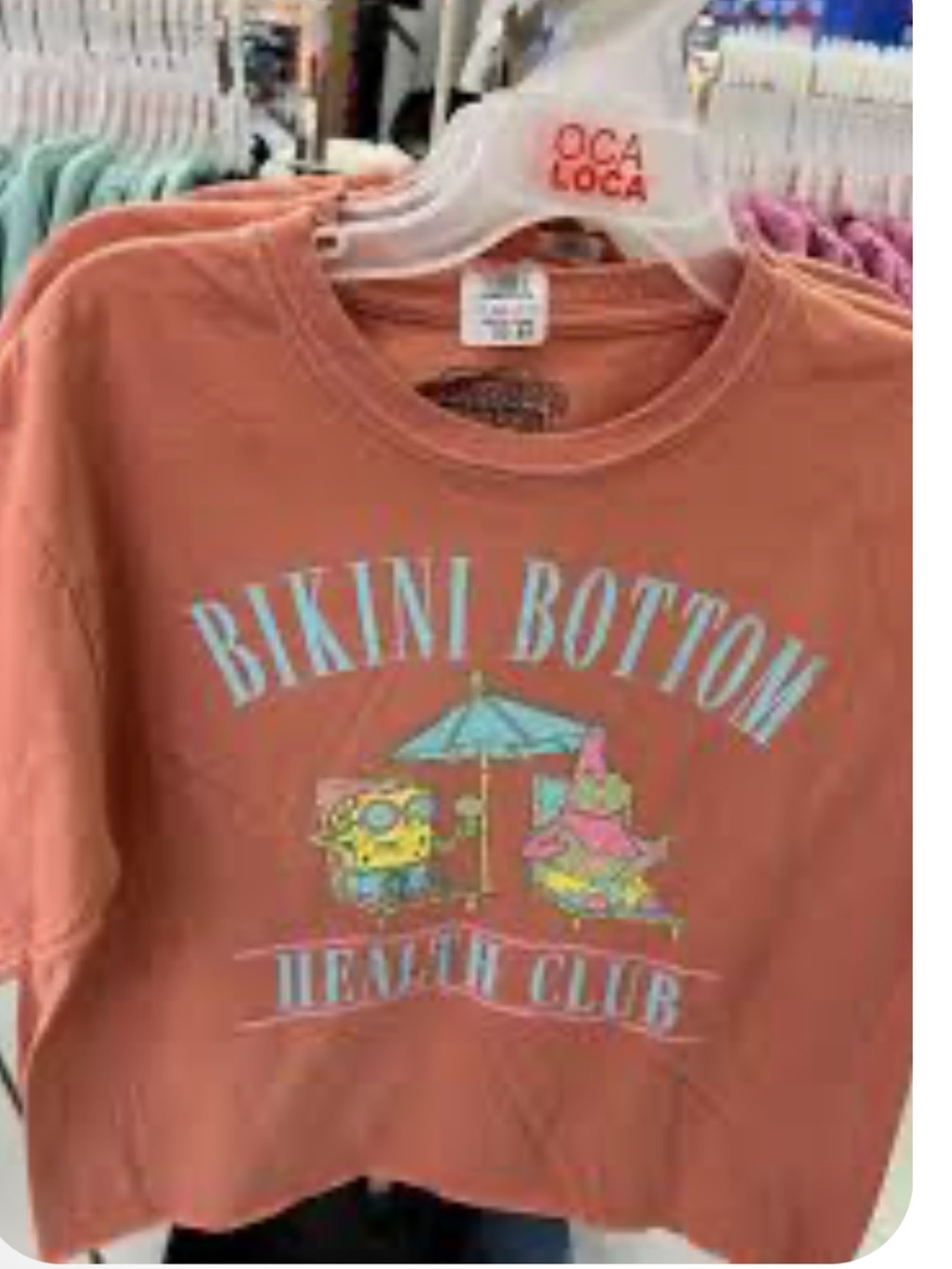 Rose Pink Nickelodeon SpongeBob SquarePants graphic t-shirt Crop Top New
